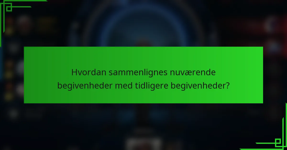 Hvordan sammenlignes nuværende begivenheder med tidligere begivenheder?